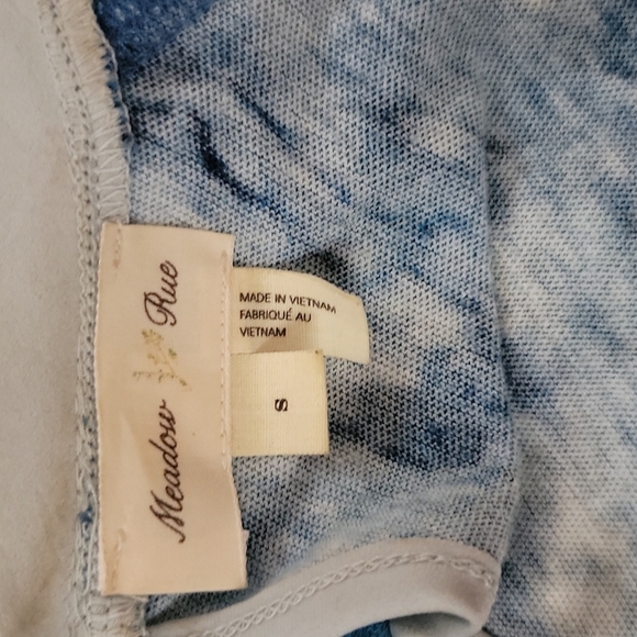 Anthropologie Meadow Rue Linen Cotton Blouse Size Small Blue Floral - Picture 2 of 8